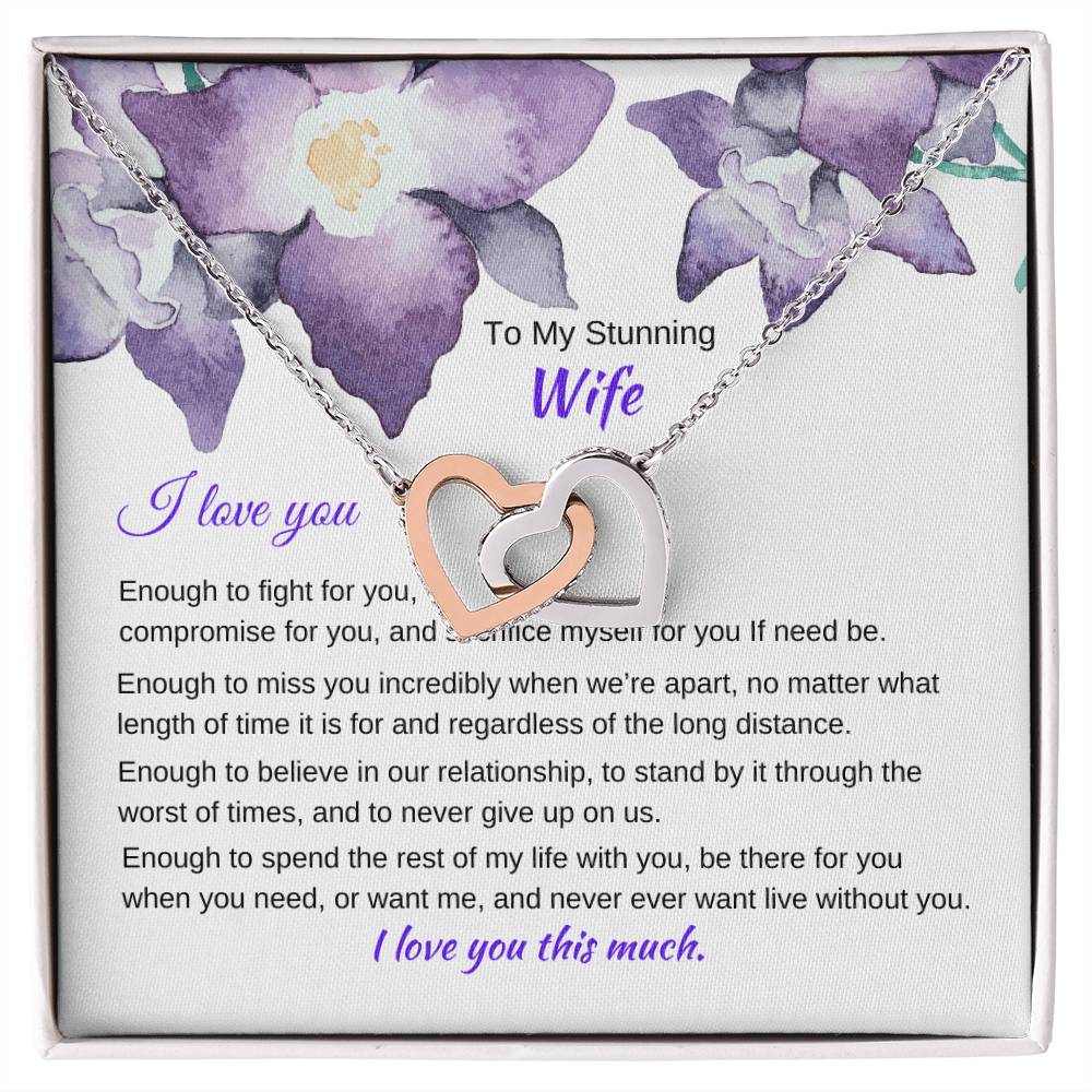 I Love You Enough Necklace Interlocking Hearts Necklace