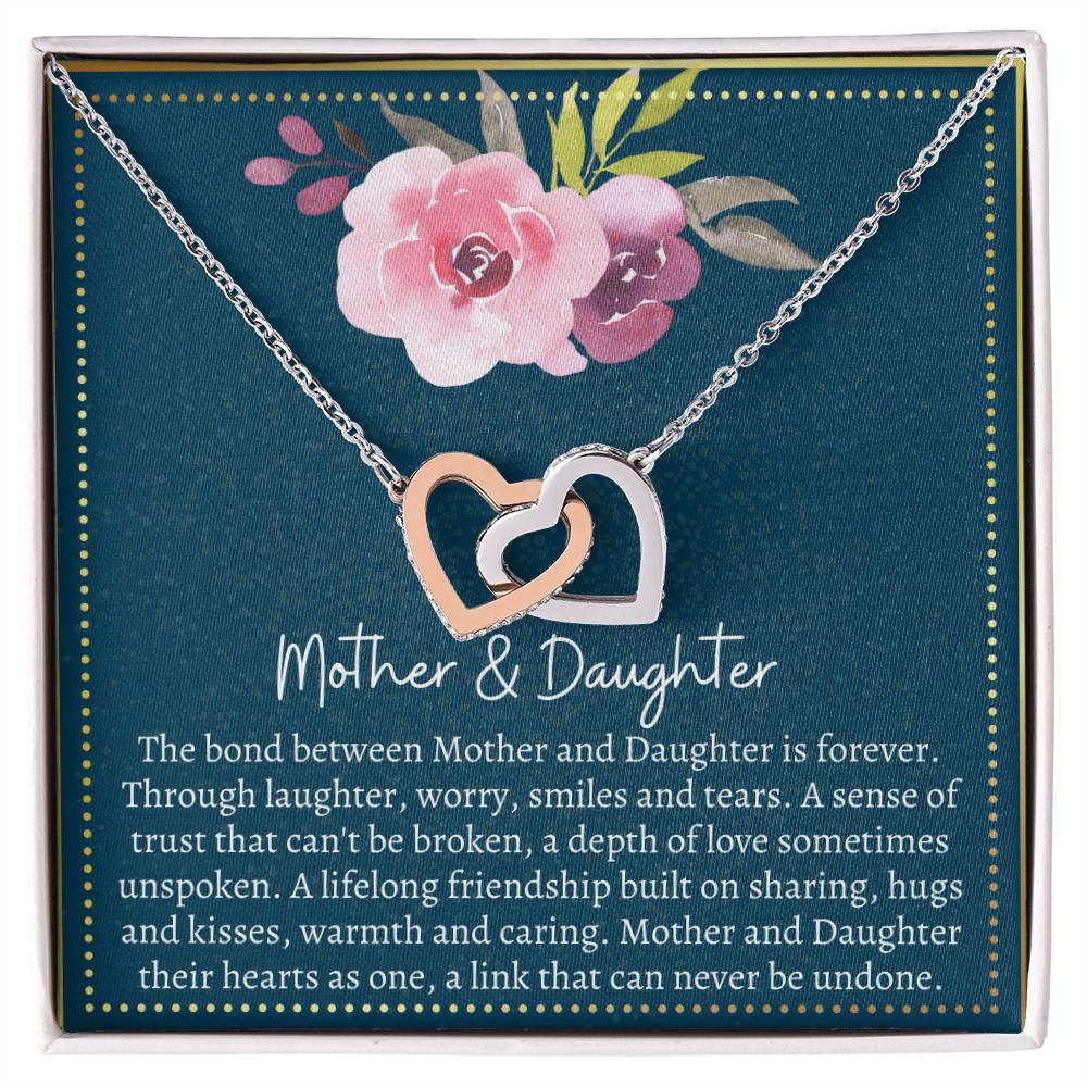 Mother &amp; Daughter Interlocking Hearts Necklace