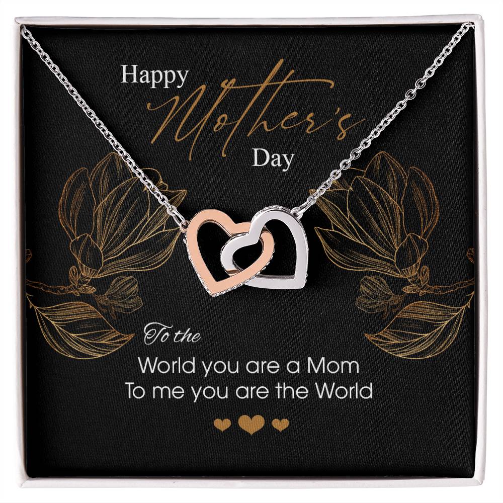 Gift For Mom - You Are The World - The Interlocking Heart Necklace Interlocking Hearts Necklace