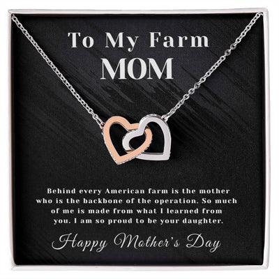 Farm Mom - Interlocking Hearts - Mother'S Day Interlocking Hearts Necklace