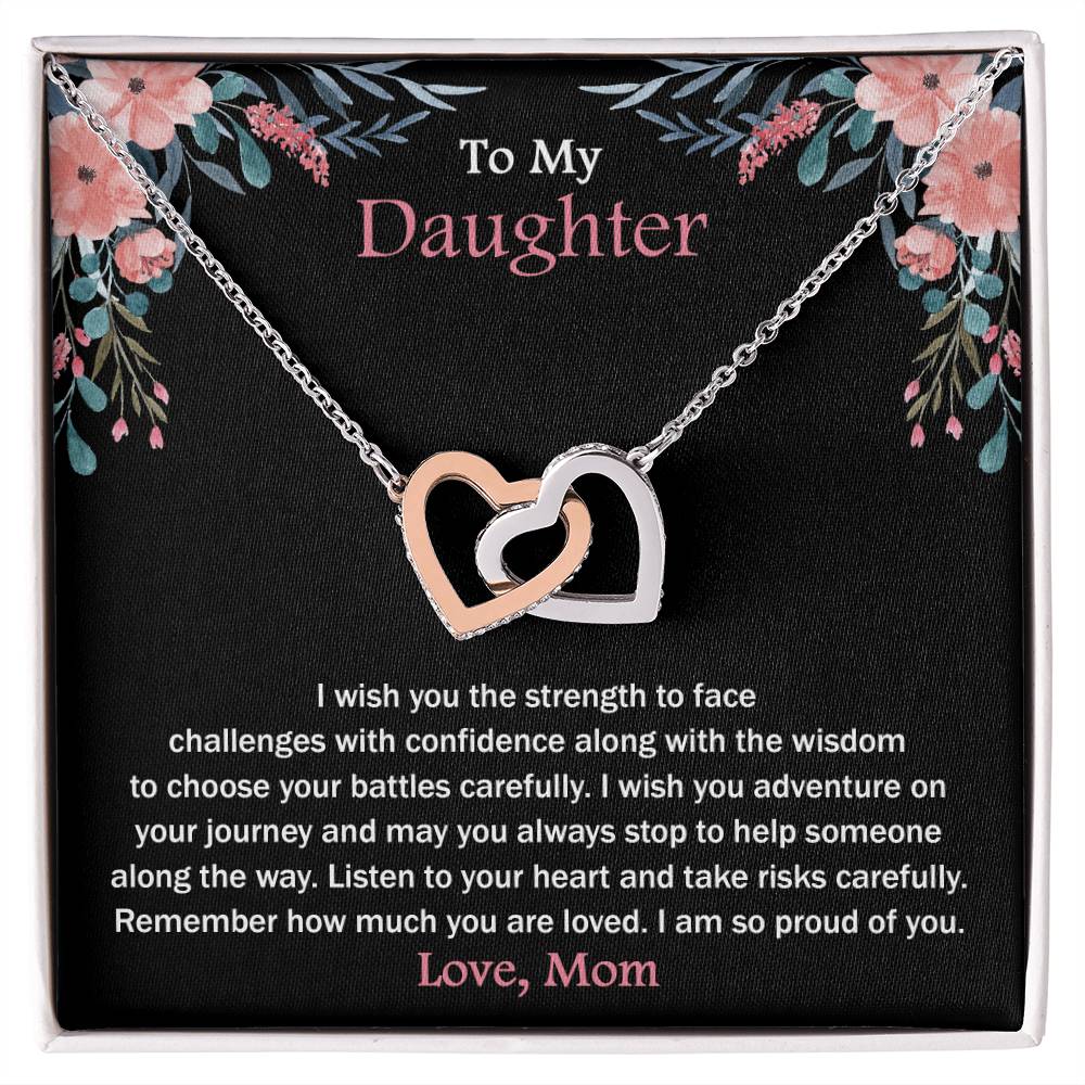 To My Daughter - Remember How Much You Are Loved - Necklace Interlocking Hearts Necklace