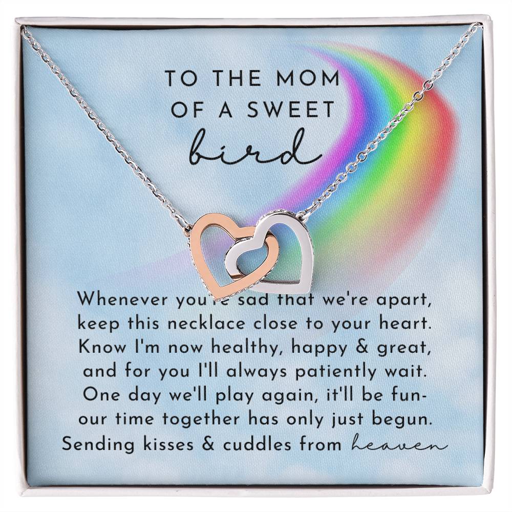 Bird Rainbow Remembrance Interlocking Hearts Necklace Day
