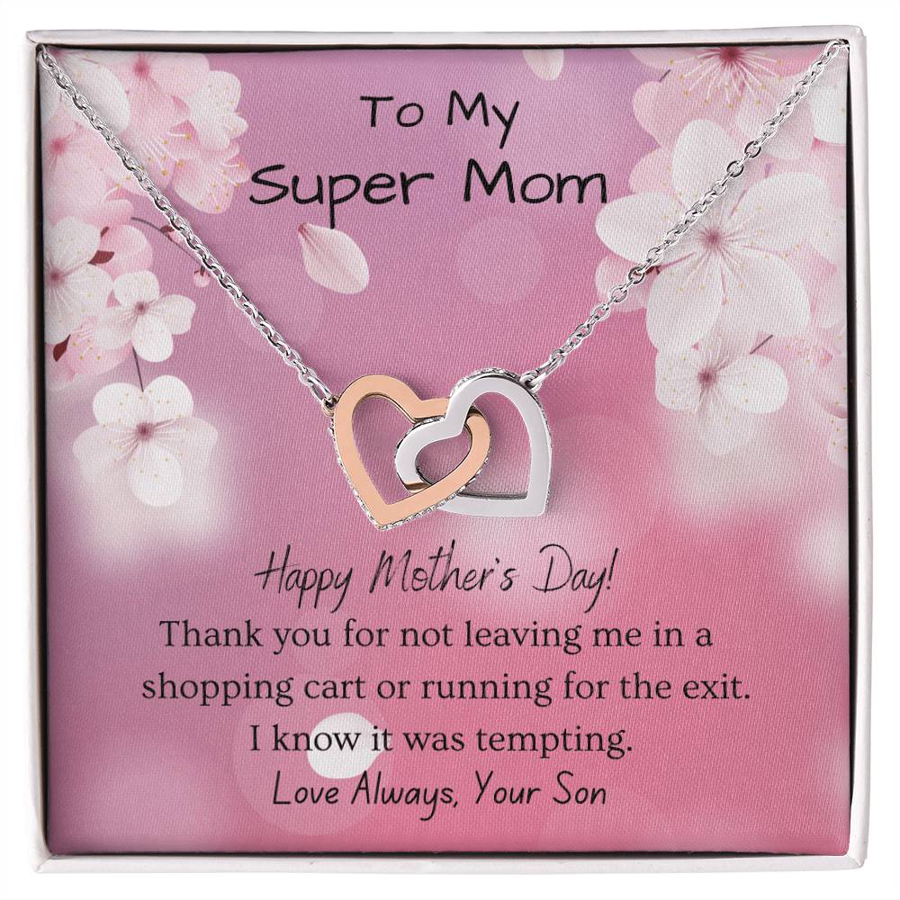 From Son To Mom Enduring Love Interlocking Hearts Necklace