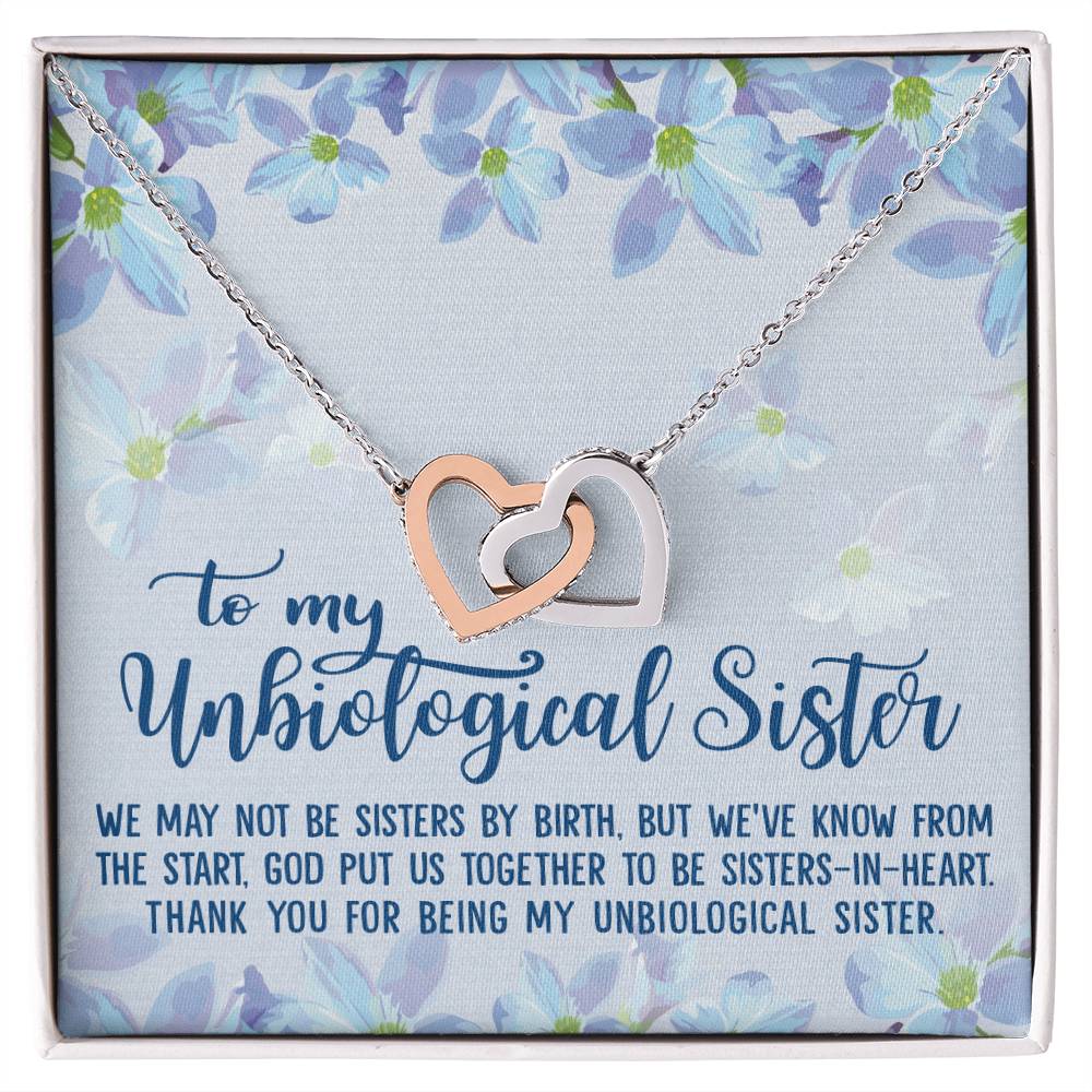 Unbiological Sister Soul Sister Big Little Sorority Sister In Law Step Sister Best Friend Gift Interlocking Hearts Necklace