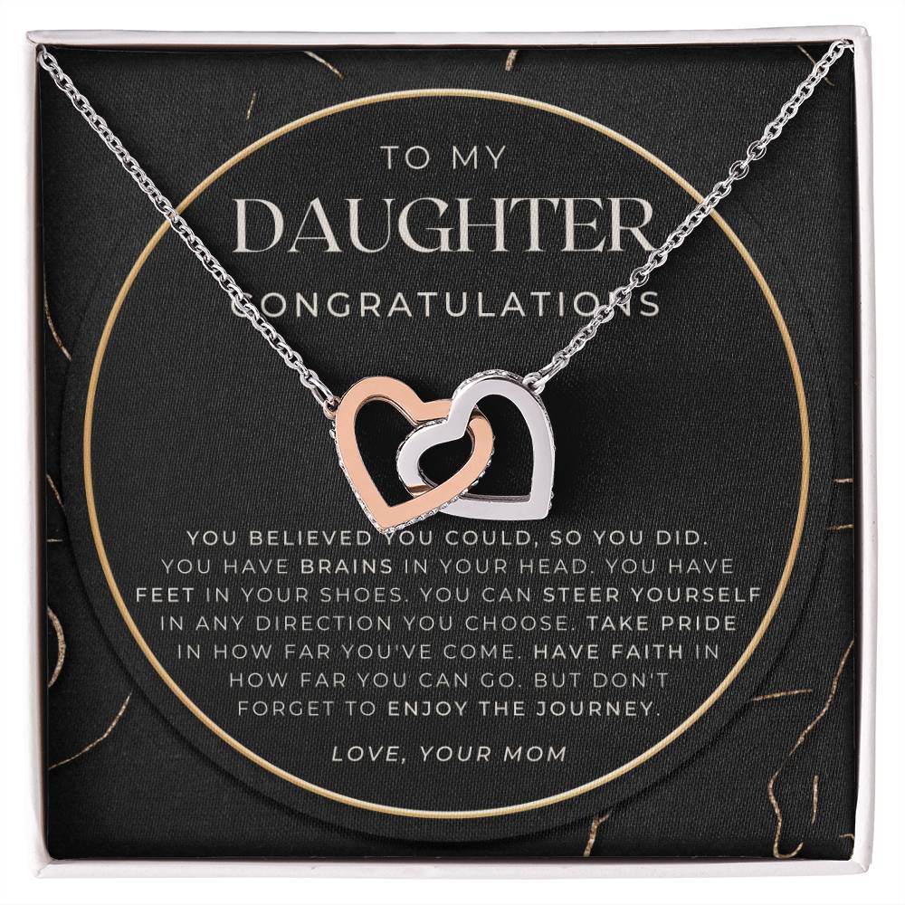Daughter Graduation Gift Necklace For Her College Graduation Gift For Her High School Senior Graduation Class Of Interlocking Hearts Necklace