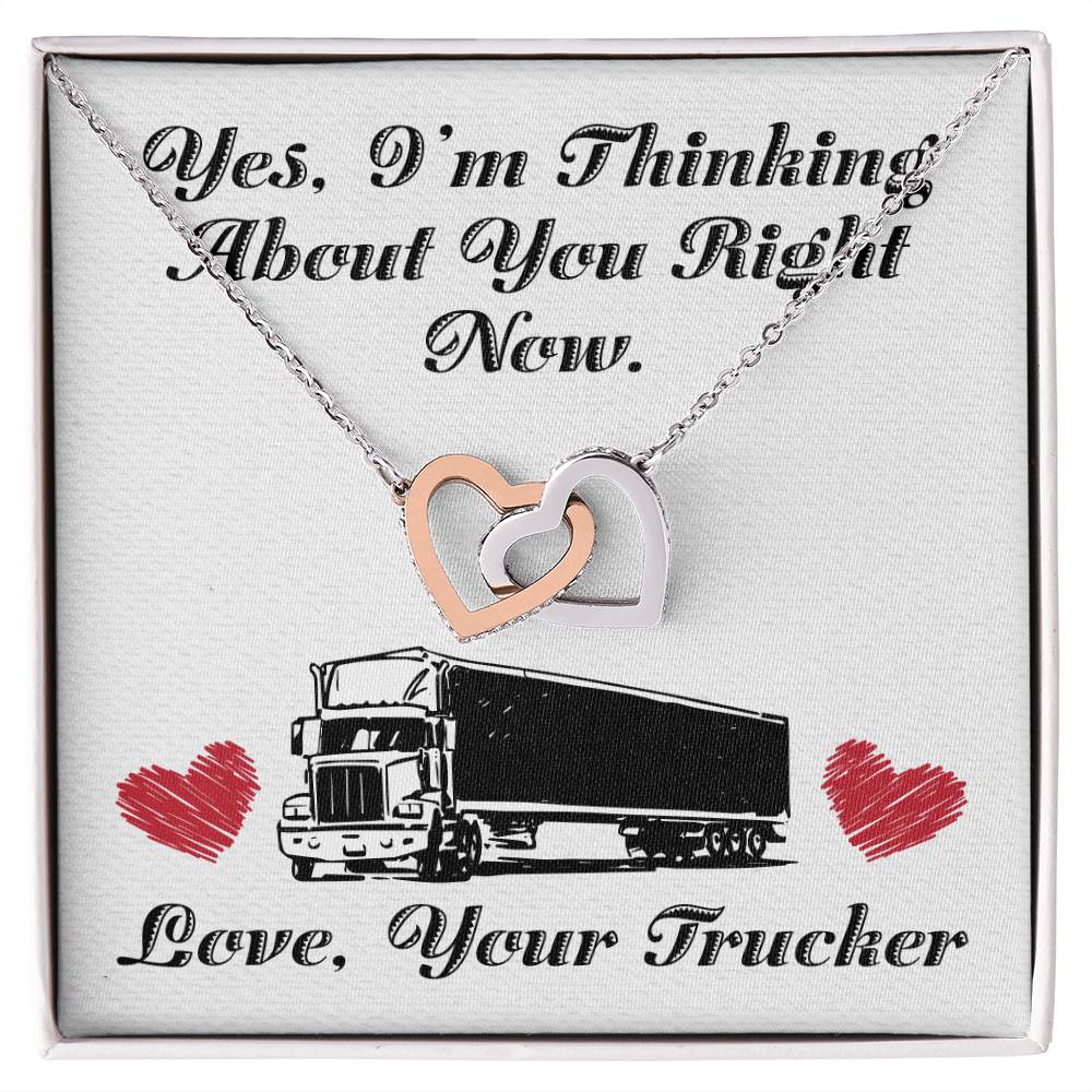 Trucker'S Girlfriend- Interlocking Heart Necklace Interlocking Hearts Necklace