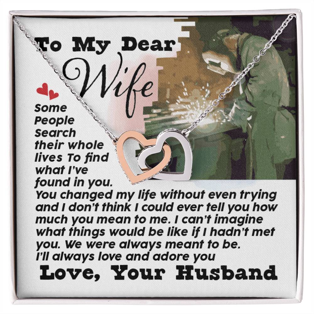 Welder&#39;S Wife - Interlocking Heart Necklace Interlocking Hearts Necklace