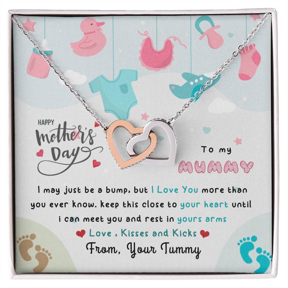 To My Pregnant Wife Interlocking Hearts Necklace