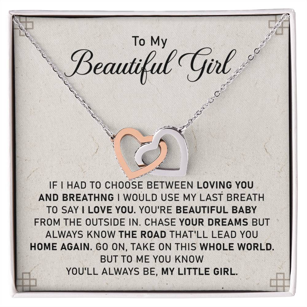 Gift For Daughter From Dad Birthday Gift For Daughter Christmas Gift For Daughter🎁 Interlocking Hearts Necklace