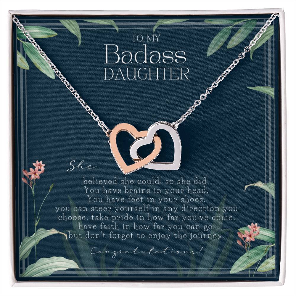 Graduation Gift Necklace For Daughter College Graduation Gift For Her High School Senior Graduation Mba Phd Master Class Of 2021 Interlocking Hearts Necklace