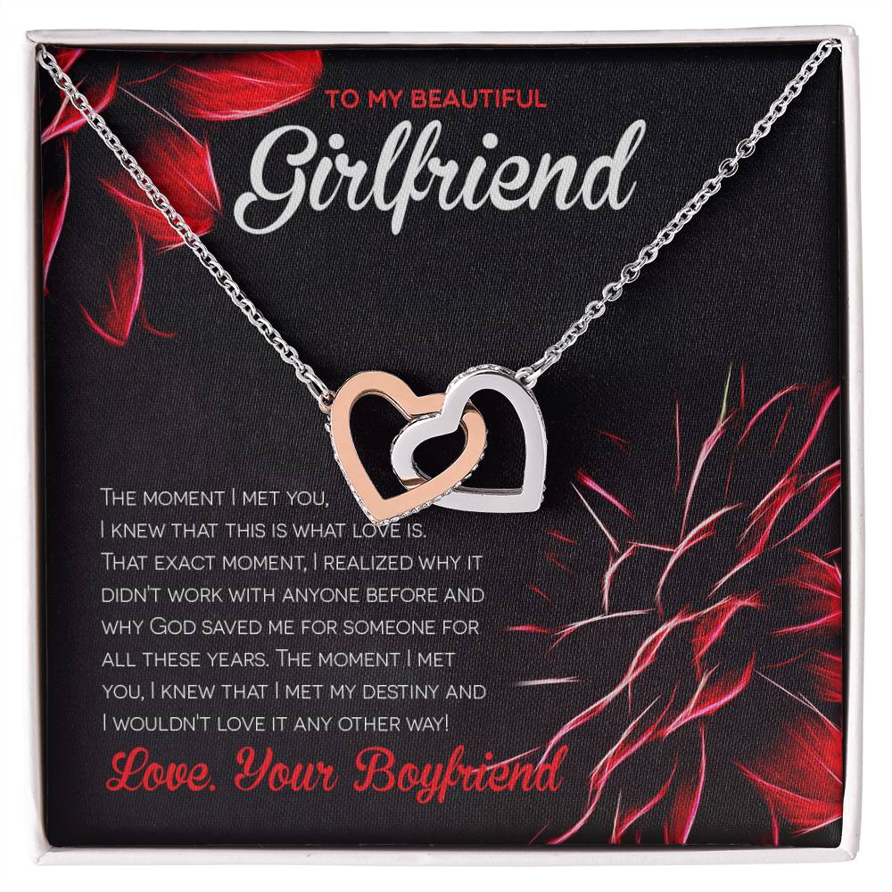Girlfriend Interlocking Hearts Best Necklace Gift For Valentine&#39;S Day Interlocking Hearts Necklace