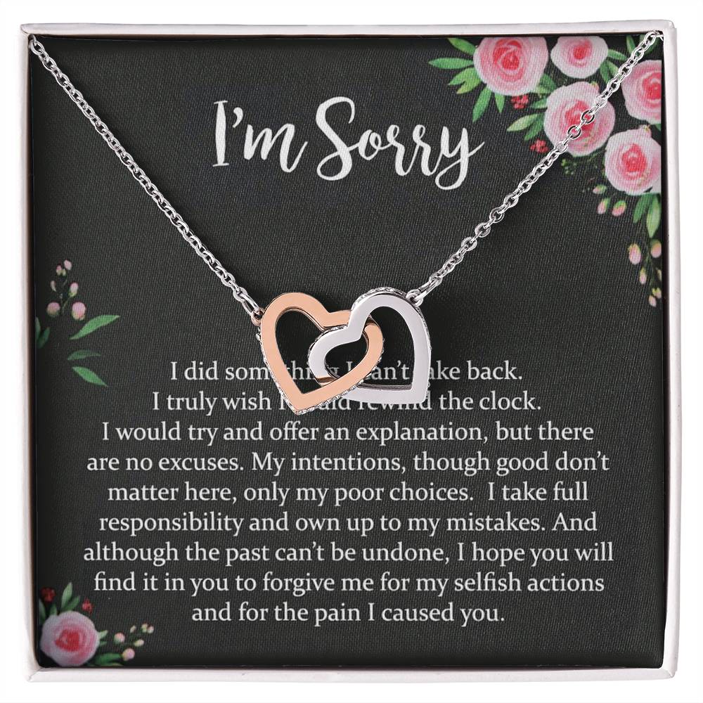I&#39;m Sorry - Wife Necklace Interlocking Hearts Necklace