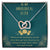 To My Unbiological Sister Interlocking Hearts Necklace Message Card