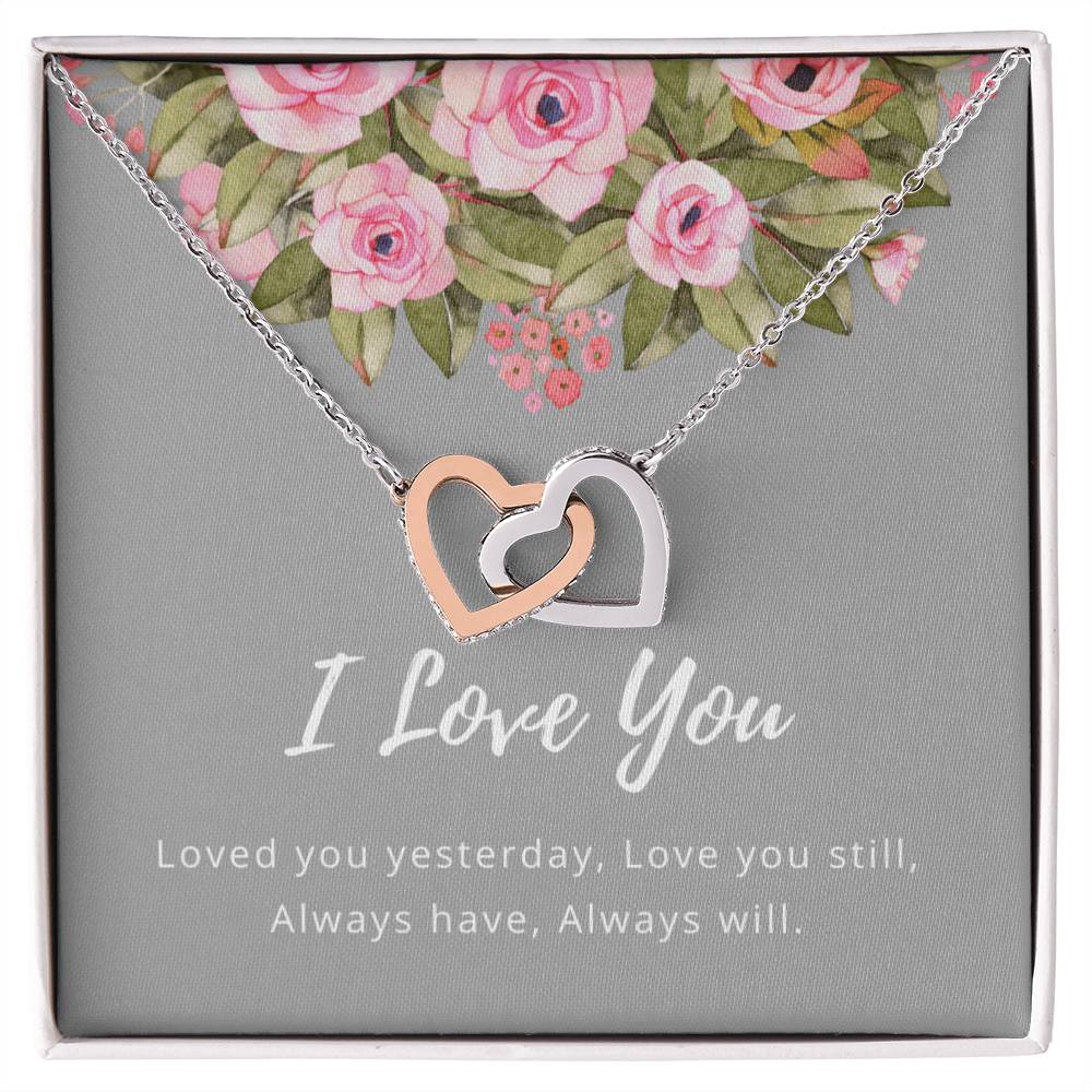 I Love You Interlocking Heart Necklace Interlocking Hearts Necklace