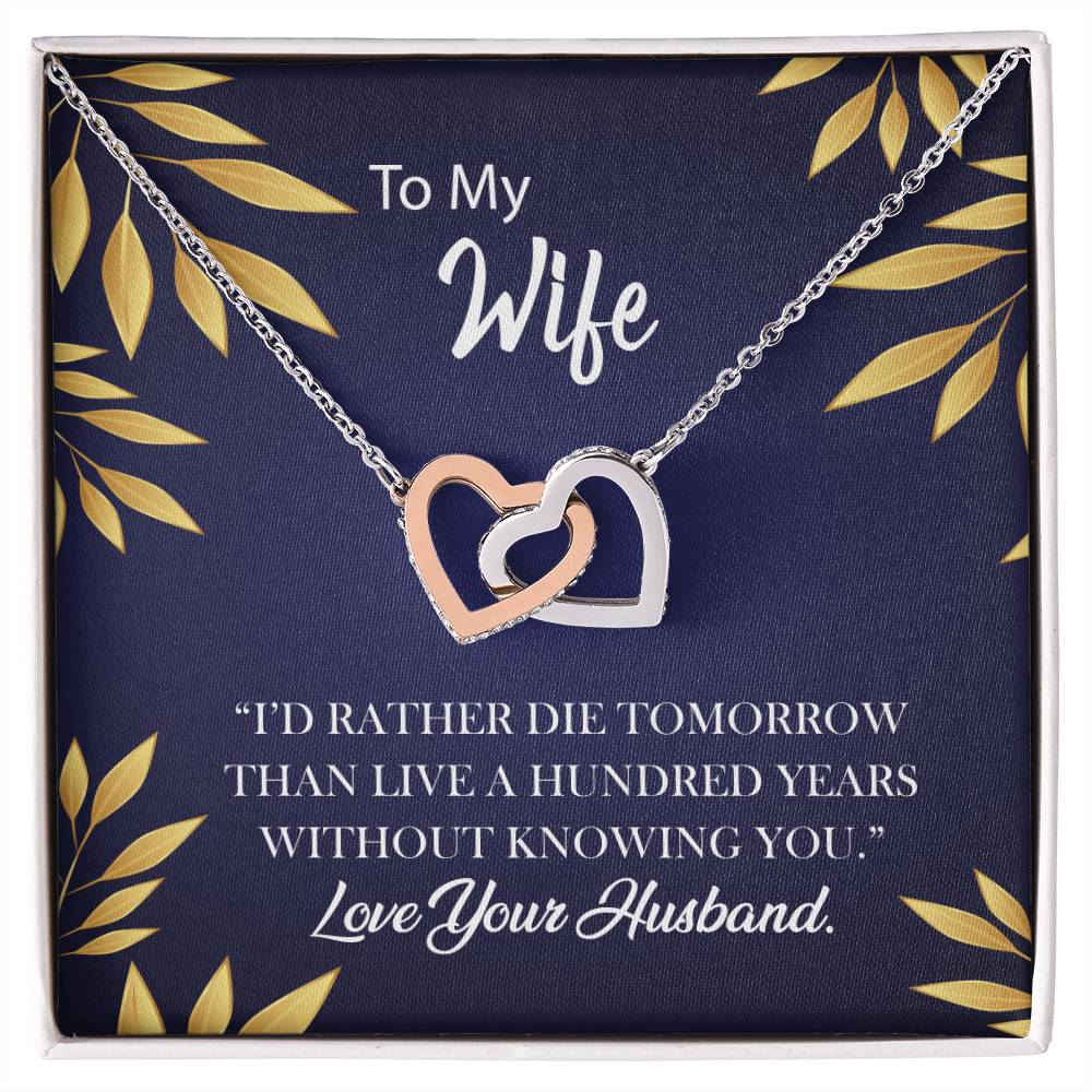 Can&#39;T Be Without You For My Wife Necklace Interlocking Hearts Necklace