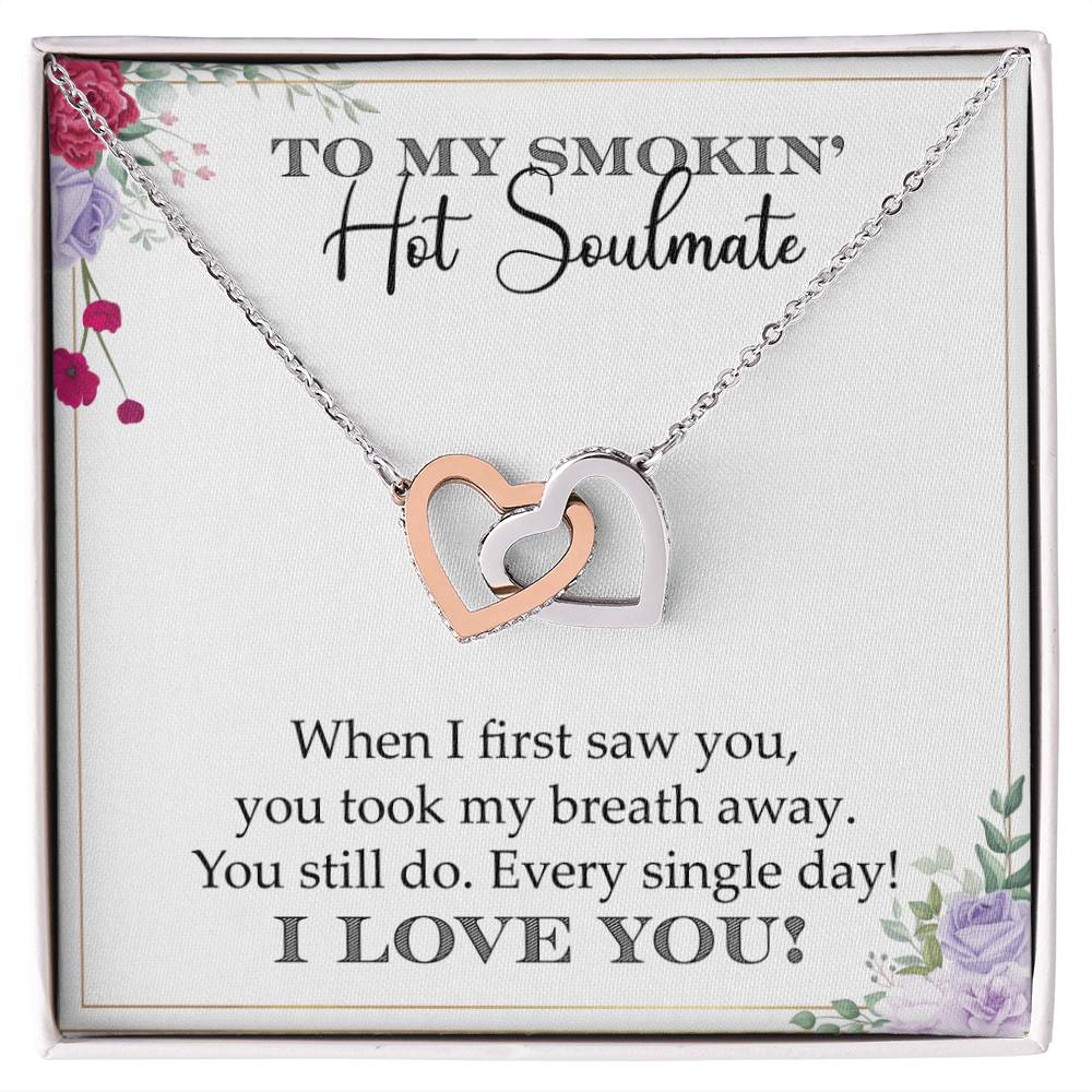 Gift For Girlfriend- Interlocking Heart Necklace Interlocking Hearts Necklace