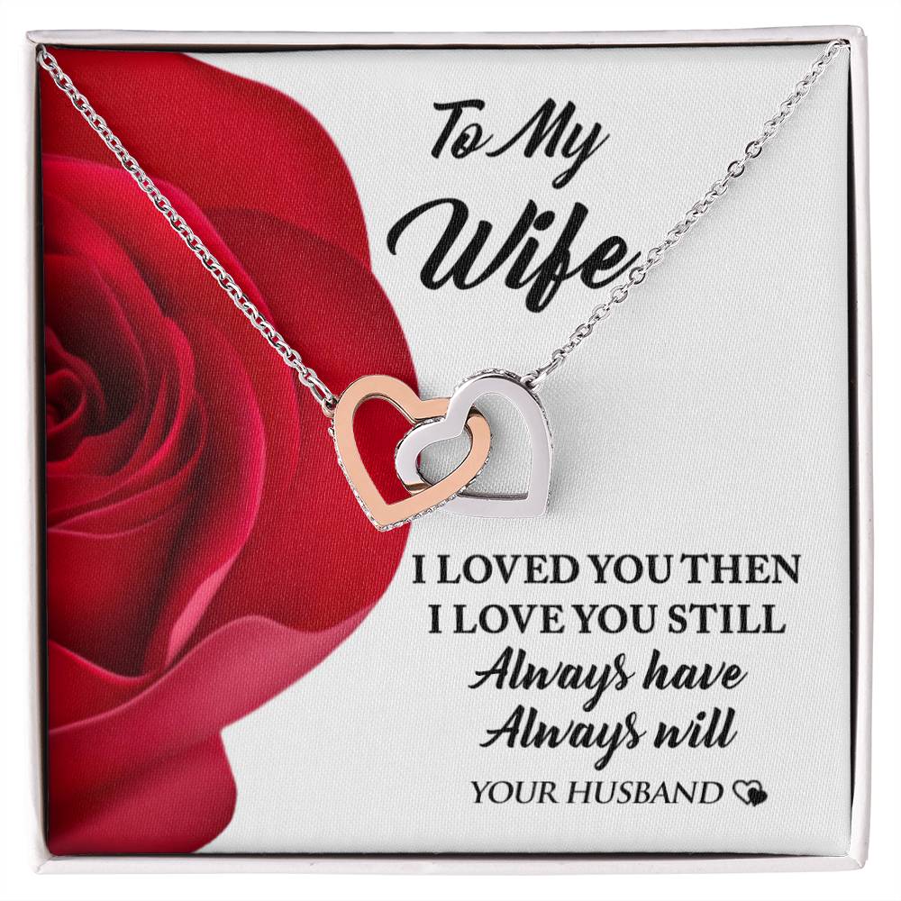 Perfect Valentine&#39;S Day Gift For Your Wife! Interlocking Hearts Necklace