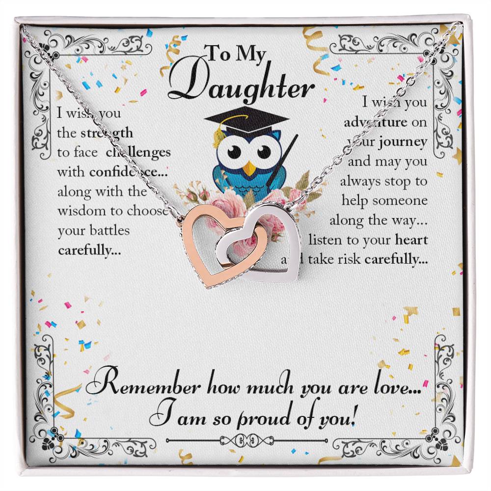 To My Daughter Interlocking Hearts Necklace
