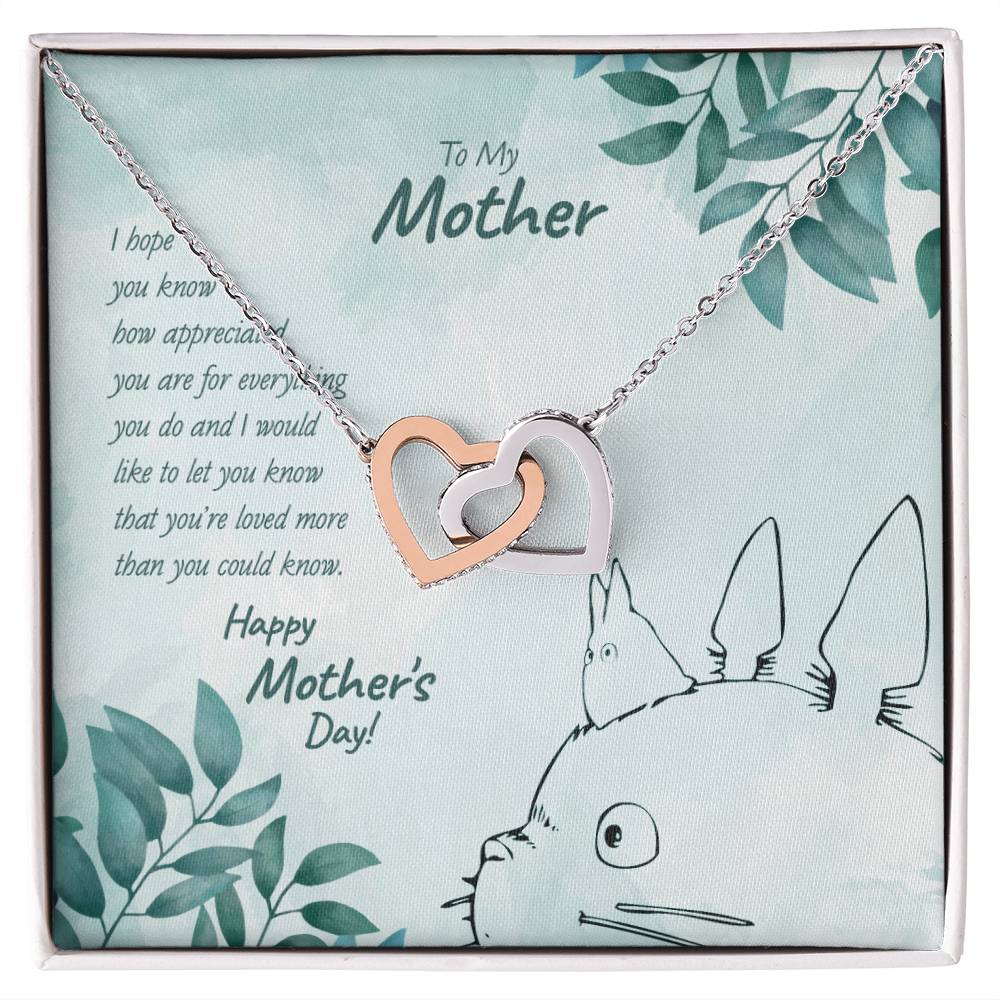 Limited Edition Mother You'Re Loved More Than You Could Know Interlocking Hearts Necklace Tm2V1