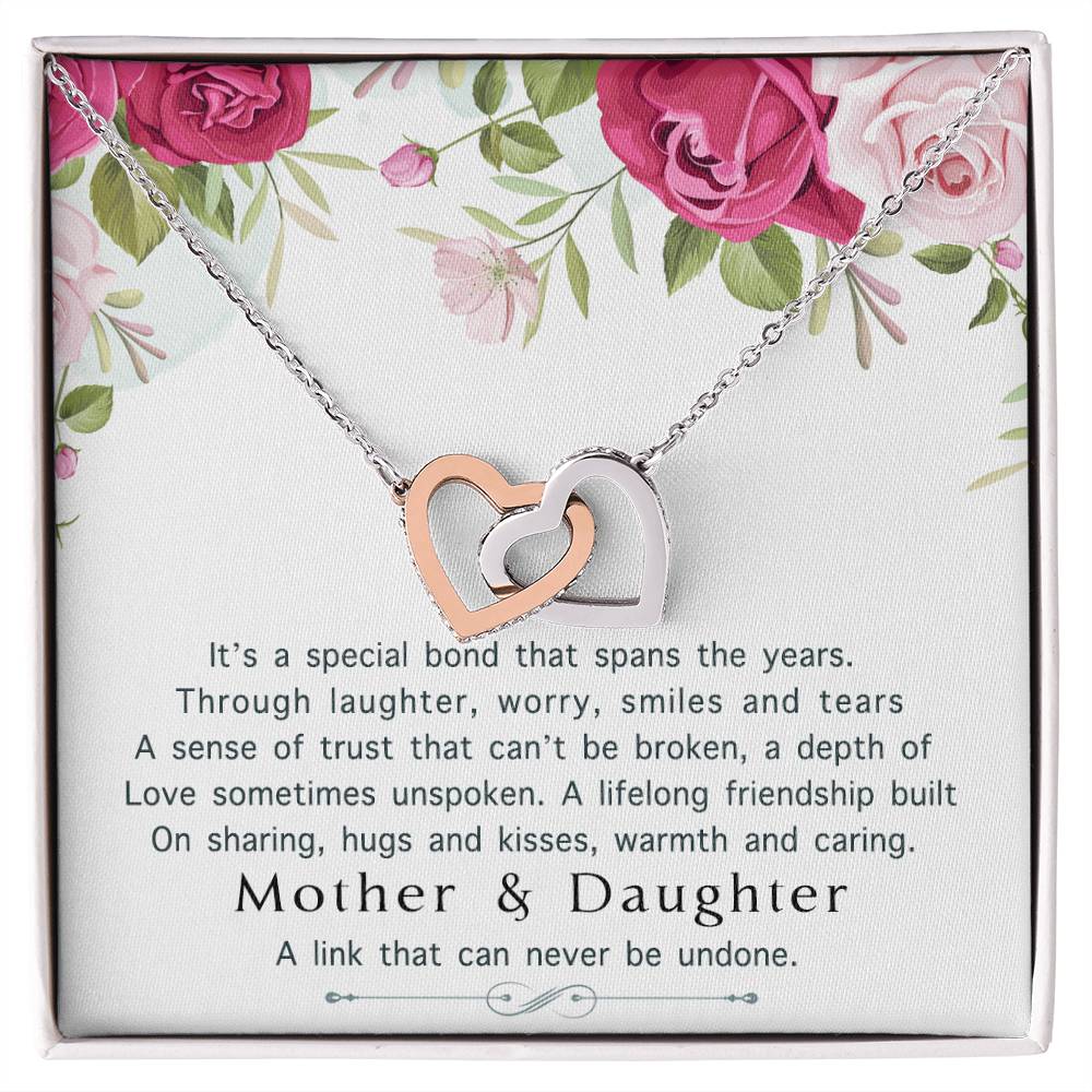 Mother Daughter Interlocking Hearts Necklace