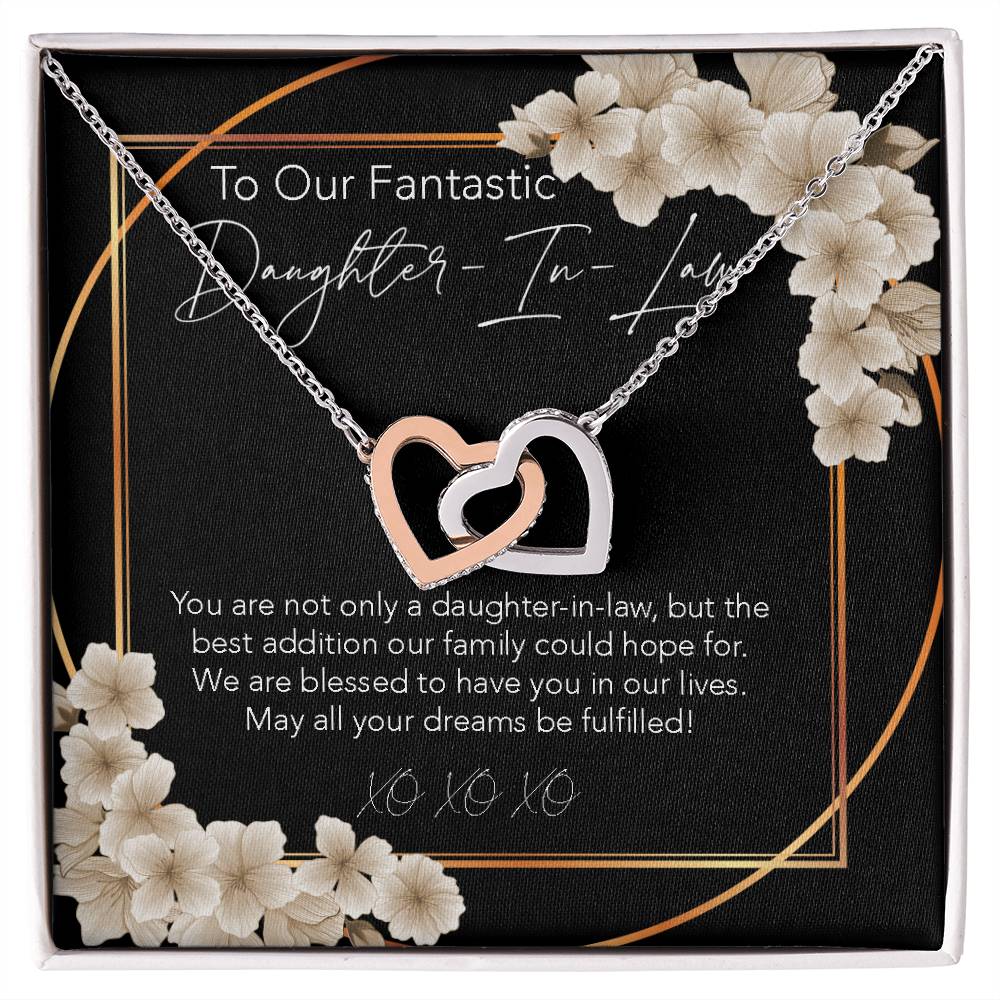 Interlocking Hearts Necklace To My Daughter-In-Law My Daughter-In-Heart Bonus Daughter Gift Daughter-In-Law Necklace Daughter-In-Law
