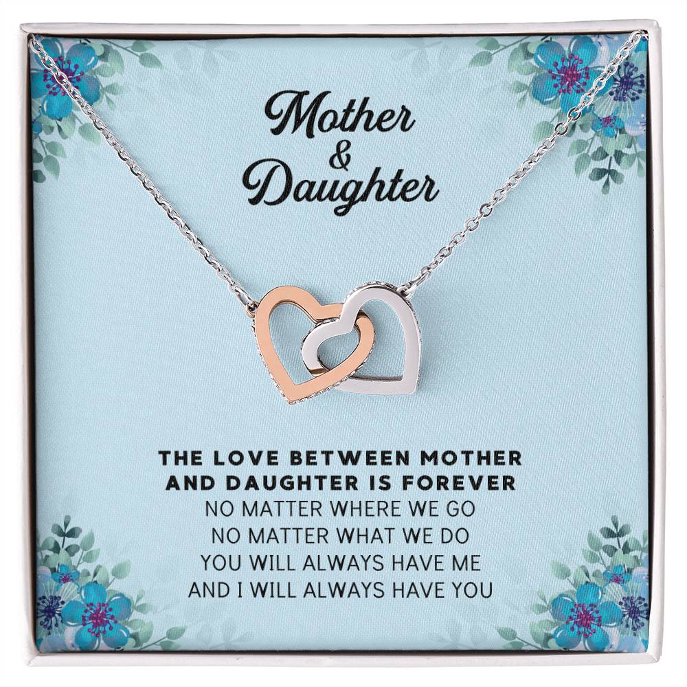 Linked Hearts Necklace For Mother Daughter Gift Minimalist Jewelry Gift For Daughter Mothers Day Sentimental Jewelry Gift For Mom Interlocking Hearts Necklace