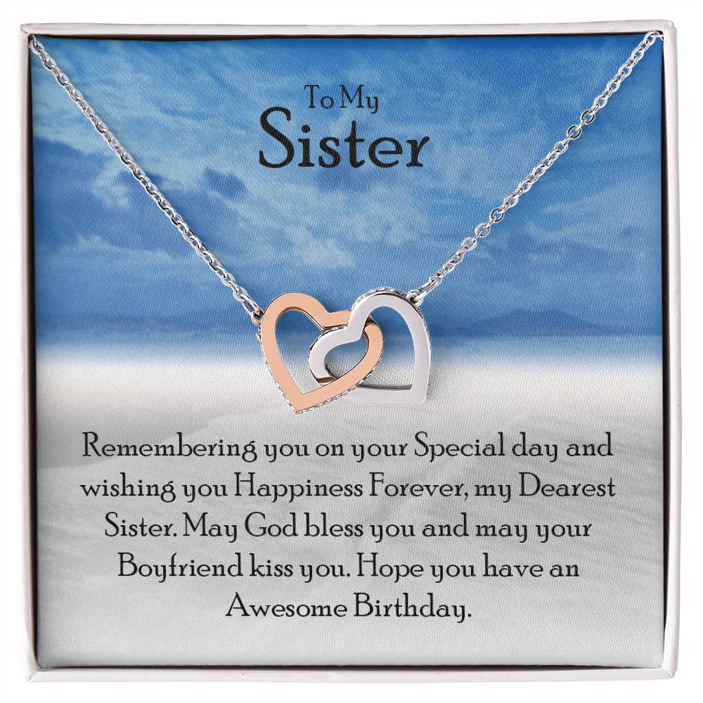 Sister Gifts From Sister Sterling Silver Cz Necklace For Sisters Best Friend Birthday Jewelry Friendship Gift Ideas Interlocking Hearts Necklace