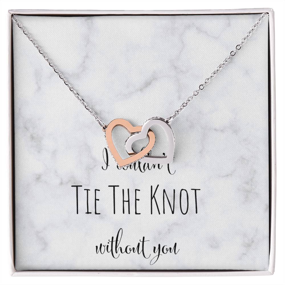 I Can'T Tie The Knot Without You - Silver Interlocking Hearts Necklace