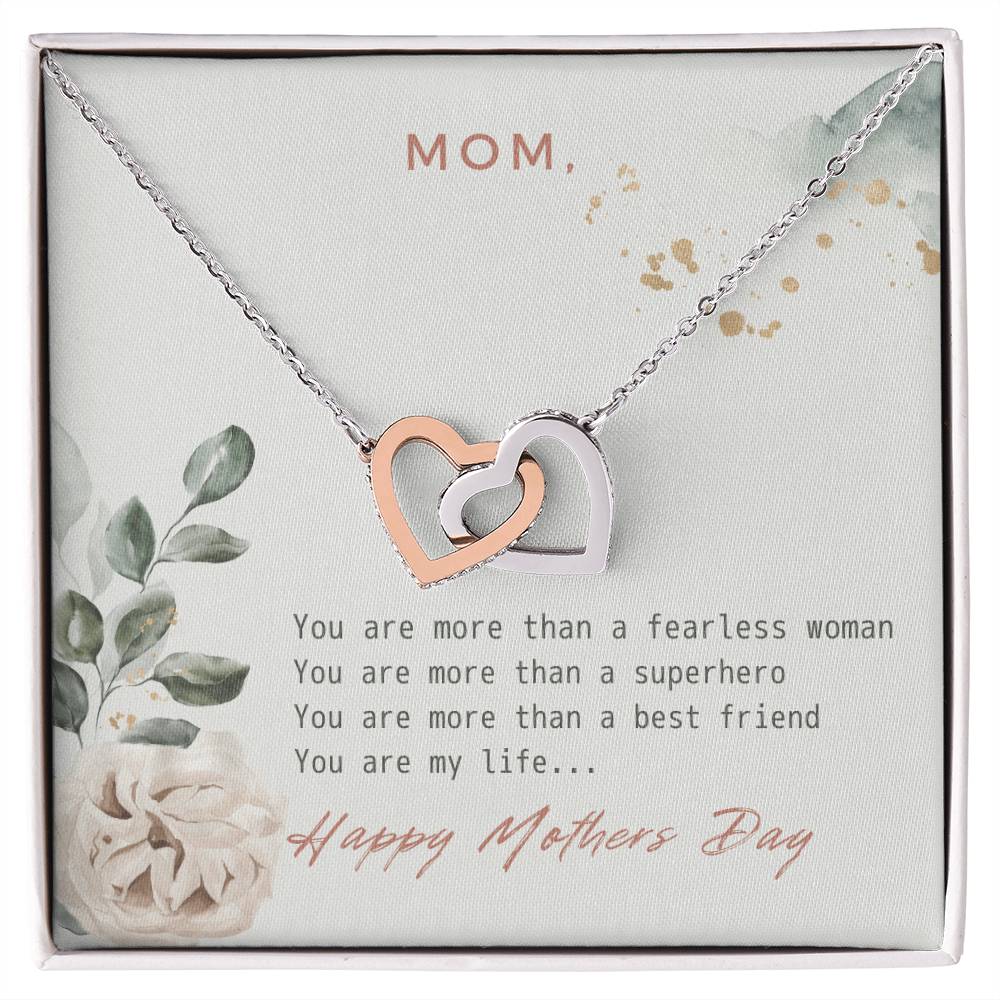 You Are My Life Mother&#39;S Day Necklace Interlocking Hearts Necklace