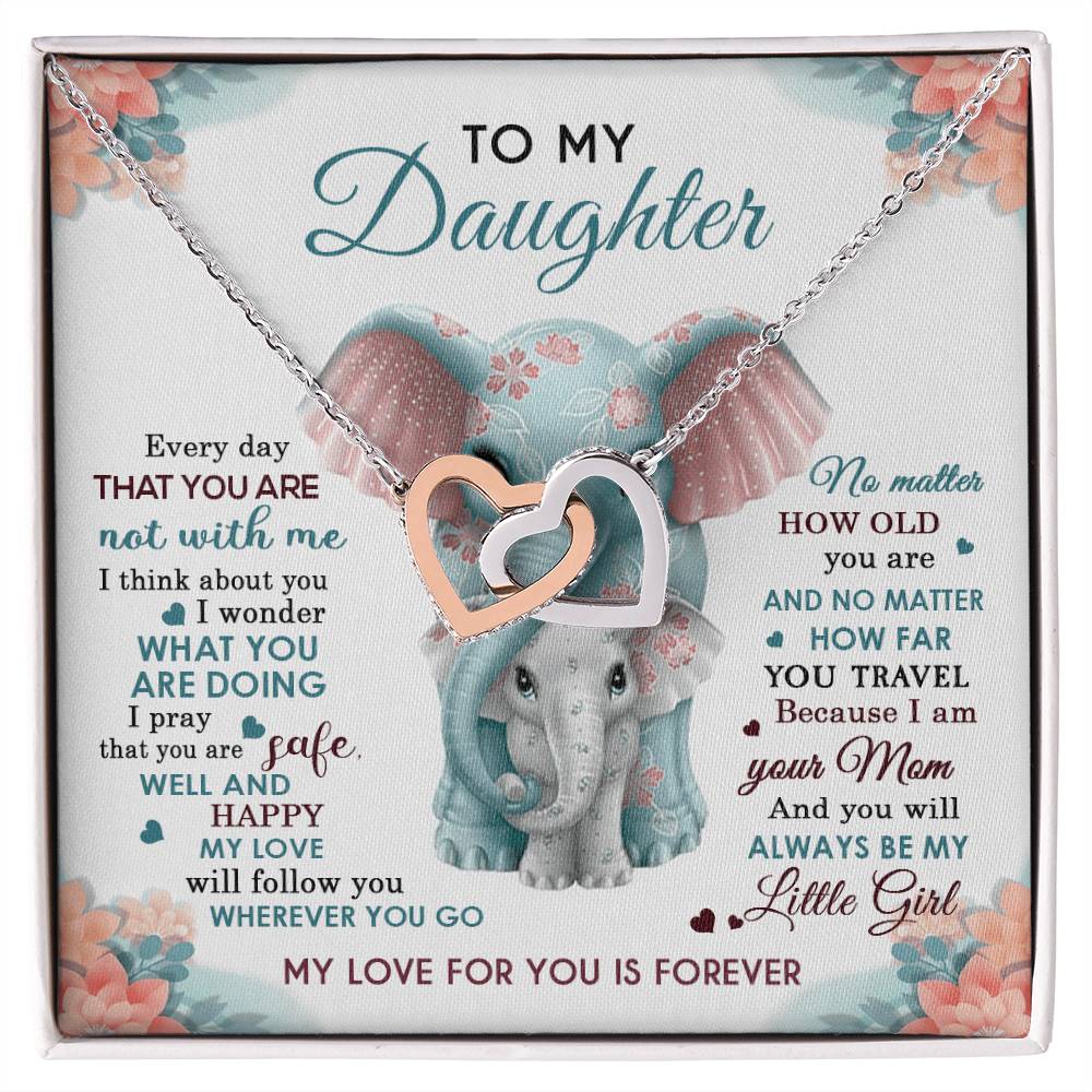 To My Daughter - My Love For You Is Forever - Necklace Interlocking Hearts Necklace