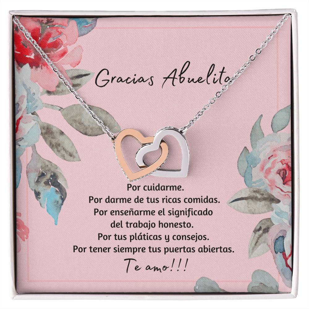 Gracias Abuelita Por Darme De Tus Ricas Comidas Interlocking Hearts Necklace