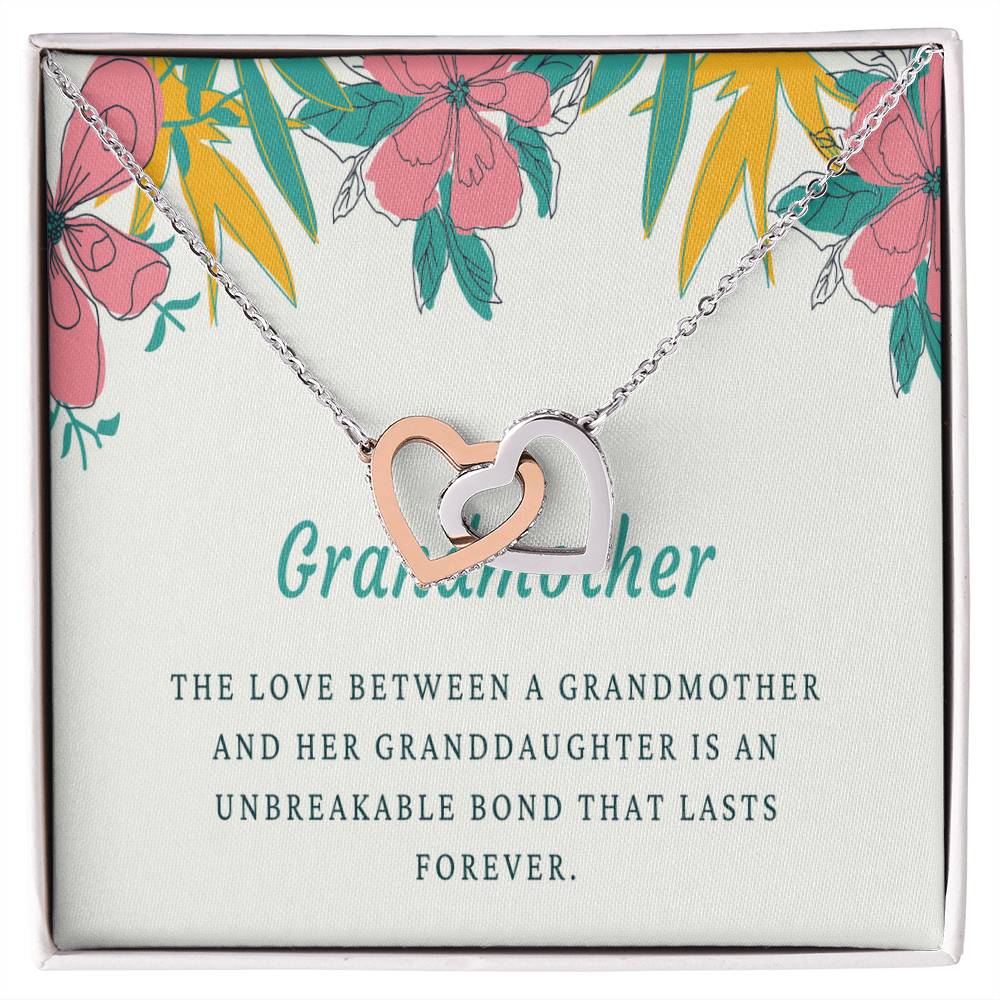 Grandmother Necklace Grandmother Gift Family Necklace Linked Hearts 14Kt Gold Filled Rose Sterling Silver Interlocking Hearts Necklace