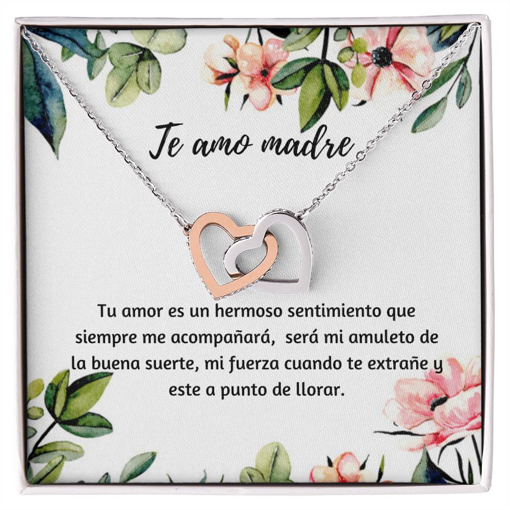 Te Amo Madre Tu Amor Es Un Hermoso Sentimiento Que Siempre Me Acompañara Interlocking Hearts Necklace
