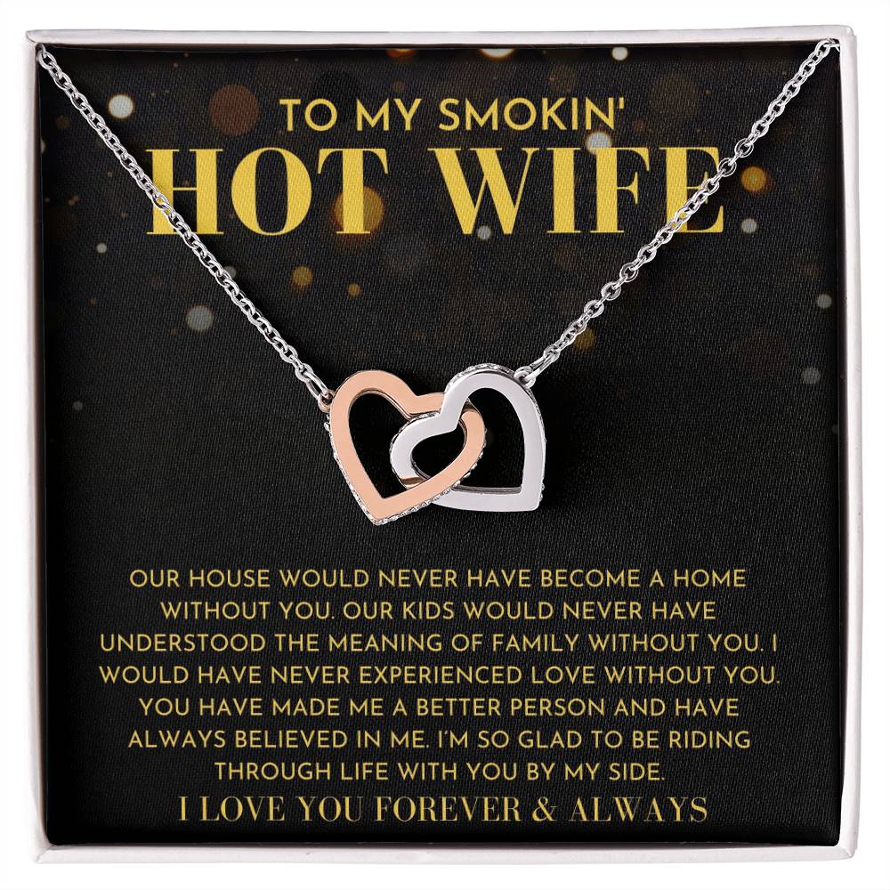 I Love You Forever And Always Interlocking Hearts Necklace