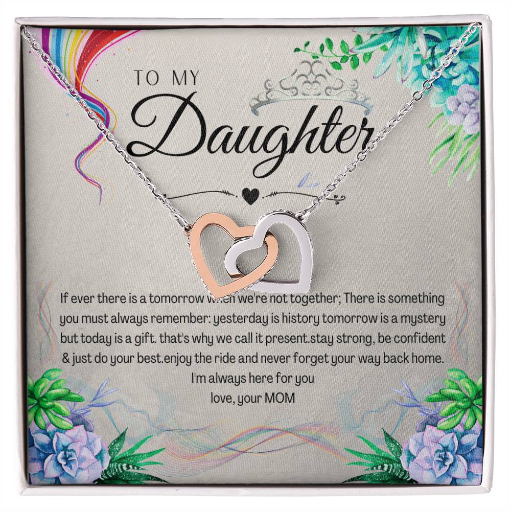 To My Daughter Interlocking Hearts Necklace