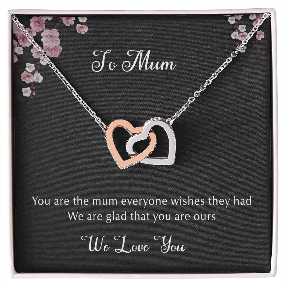 We Love Mum Interlocking Hearts Necklace