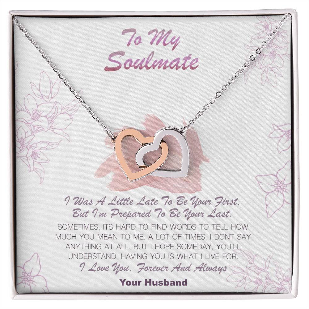 To My Solemate Interlocking Hearts Necklace