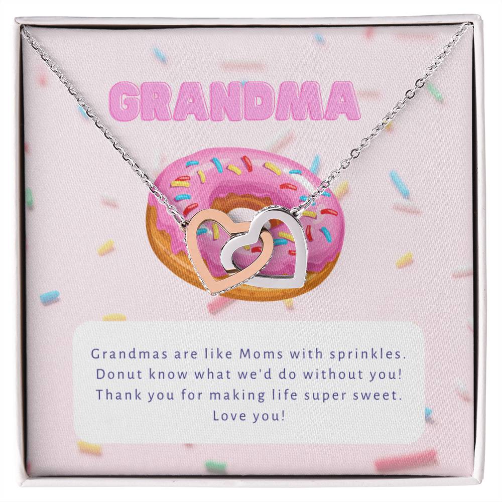 Donut Know What We&#39;D Do Without You Interlocking Hearts Necklace