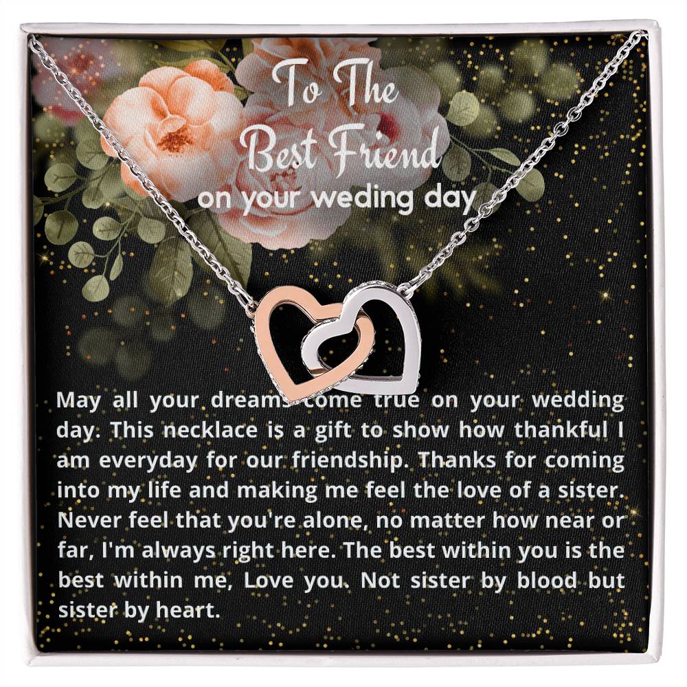 Wedding Gift - To My Best Friend Interlocking Hearts Necklace