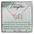 To My Daughter Interlocking Hearts Necklace Message Card