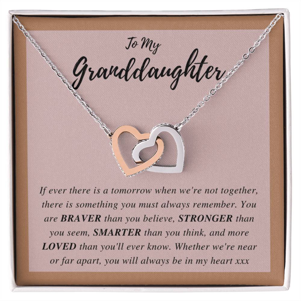 To My Granddaughter - Interlocking Hearts Necklace [Soq4-29]