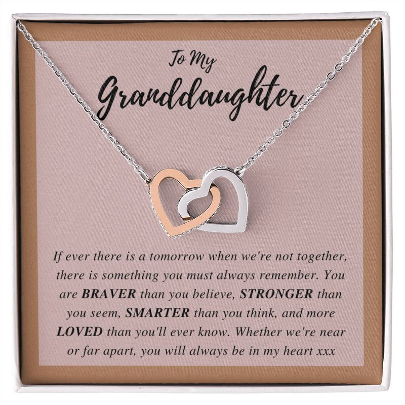 To My Granddaughter - Interlocking Hearts Necklace [Soq4-29]