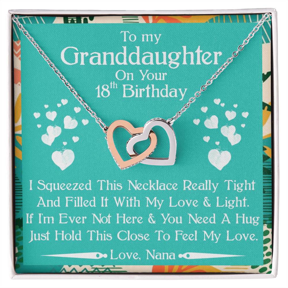 To My Granddaughter Gift Necklace On Your 18Th Birthday Gifts For Granddaughters Grandmother &amp; Granddaughter Necklace Custome Gift Card Interlocking Hearts Necklace