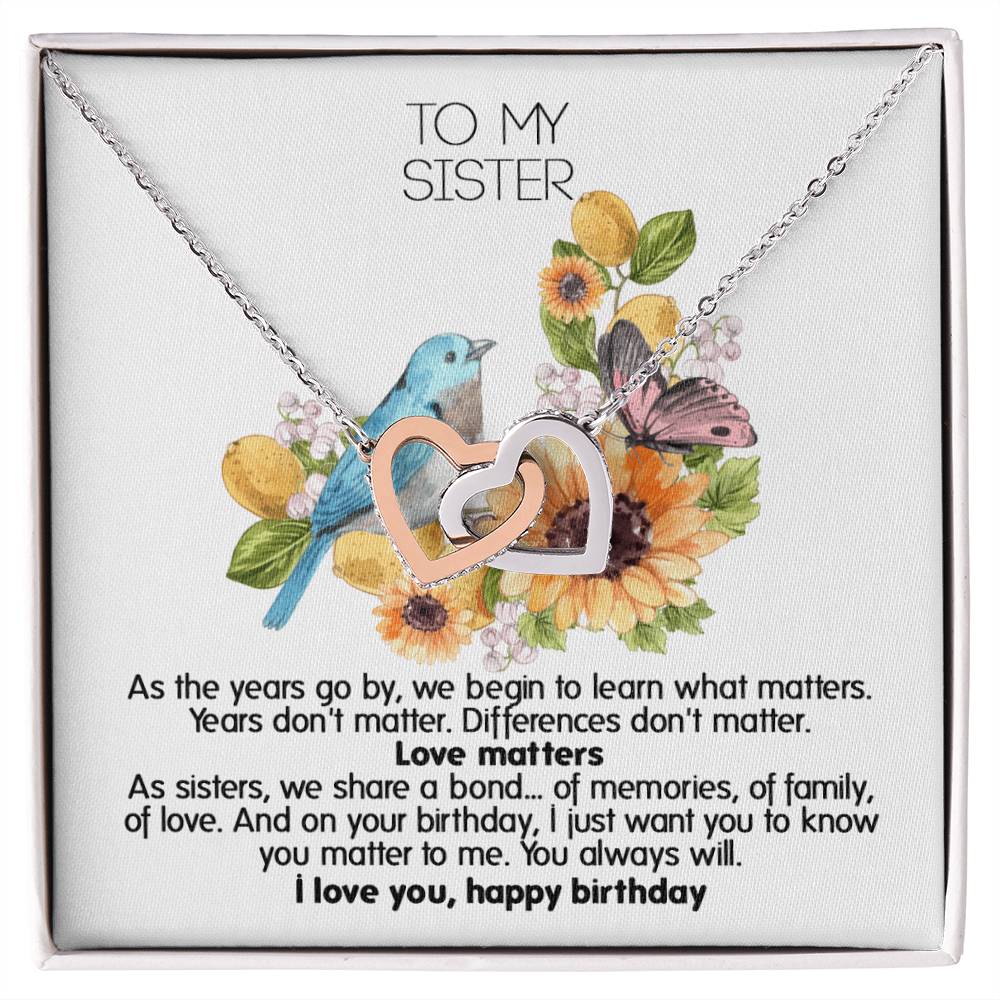 Give This Two Hearts Necklace For Your Sister'S Birthday ! Interlocking Hearts Necklace