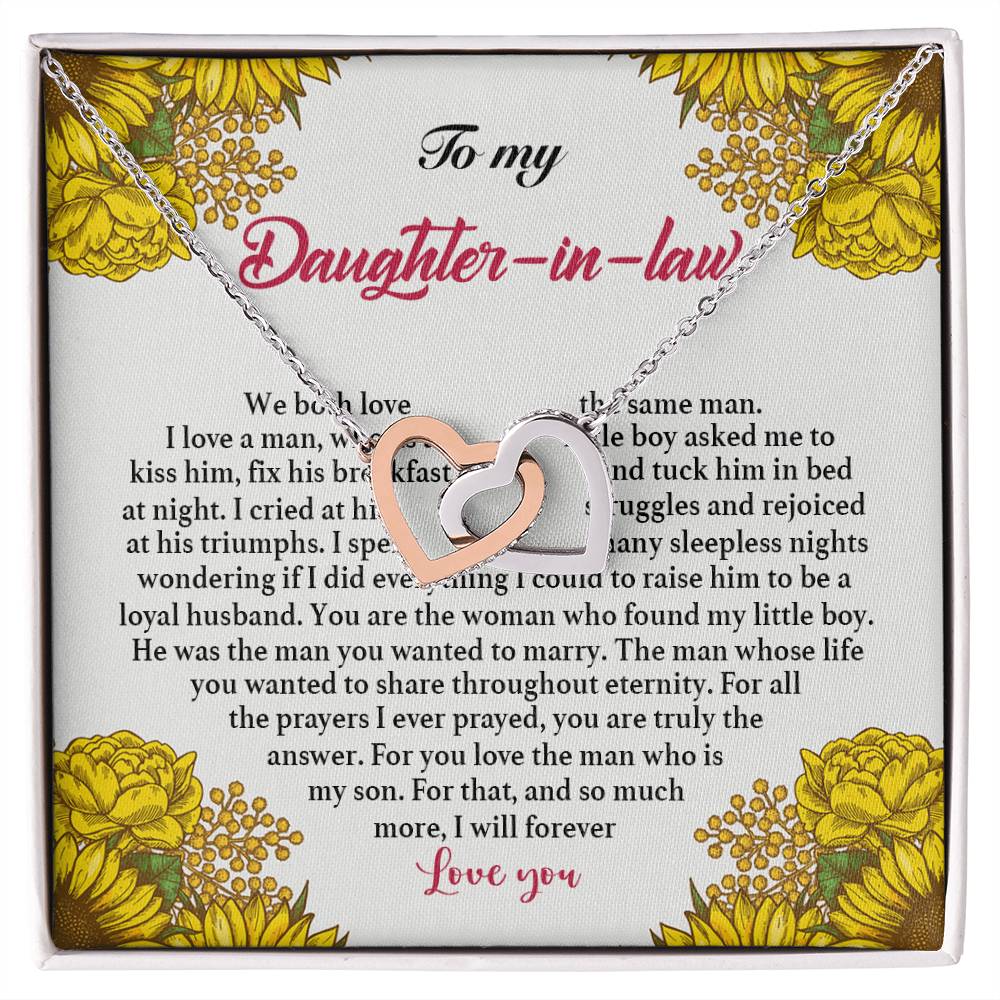 To My Daughter In Law Interlocking Hearts Necklace