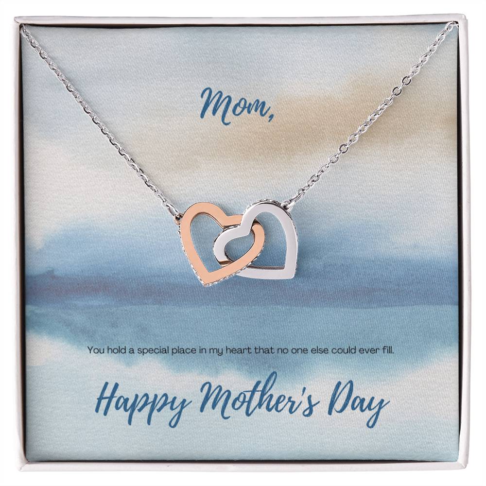 You Hold A Special Place - Mother&#39;S Day Two Hearts Necklace Interlocking Hearts Necklace