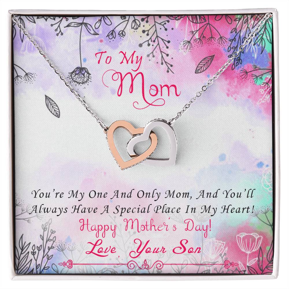 To My Beautiful Mom Necklace Mothersday Gift From Daughter Mom Gift From Son Mom Necklace Mom Birthday Gift Mother'S Day Necklace Interlocking Hearts Necklace