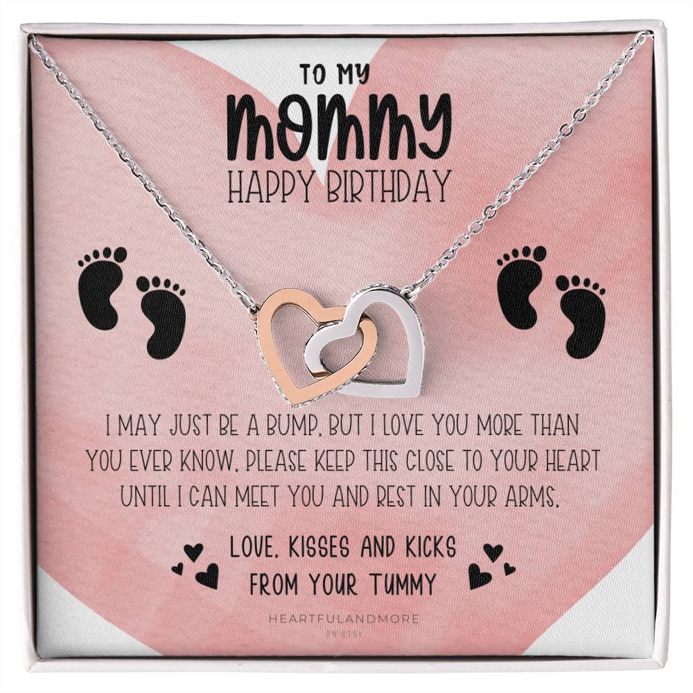 New Mom Birthday Pregnant Wife Birthday Gift Birthday Gift For Pregnant Wife Jewelry For Pregnant Wife Expecting Wife Birthday Interlocking Hearts Necklace