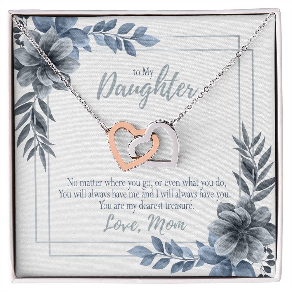 Dearest Treasure Mom To Daughter Gift Interlocking Hearts Necklace