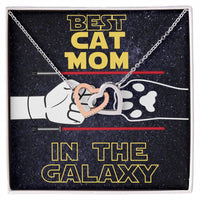 Best Cat Mom In The Galaxy Hearts Interlocked Necklace Cat Owner Jewelry Gift For Cat Lover Gift To Cat Mom Necklace From Cat Interlocking Hearts Necklace